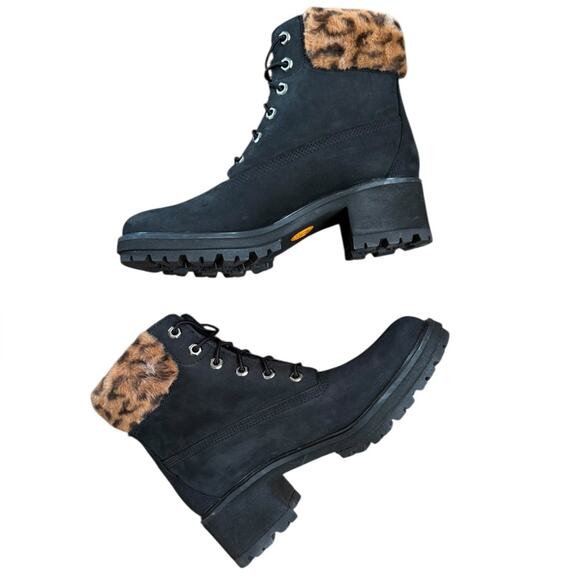 NWOT Timberland Kinsley 6-Inch Waterproof Black/Faux Fur Booties – Sz 8.5M - Picture 7 of 8